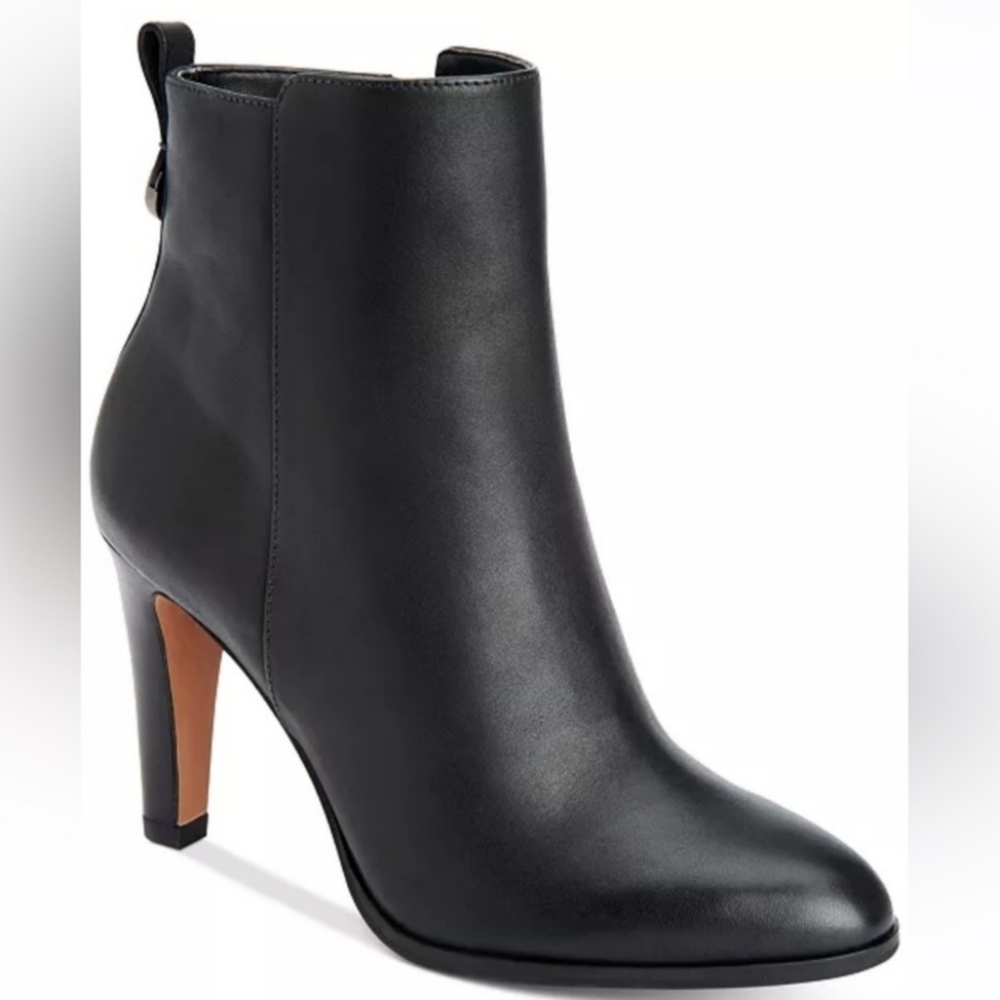 COACH Jemma Black Leather Stiletto Ankle Boots Women's Size 9